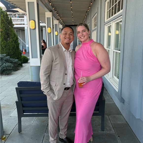 Meshki Claire Satin Drape Back Maxi Dress - Picture 3 of 3